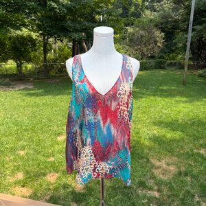 Lavender Brown Silk Top Large